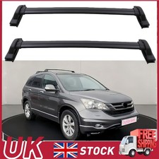 BLACK ROOF CROSS BARS FULL LENGTH TOP MOUNT LUGGAGE RACK FOR HONDA CRV MK3 07-12