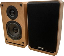Bookshelf Speakers 150W RMS Deep Bass Wood Cabinet Carbon Fibre Woofer Hi-Fi