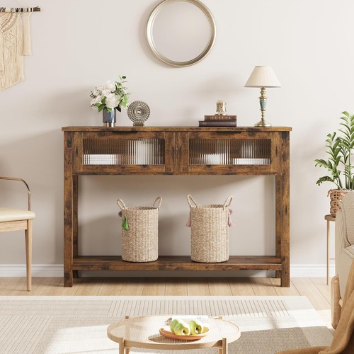 Console table with drawer open - drawer,