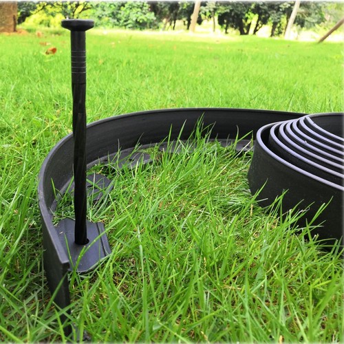 Wooden garden edging lawn - edging,