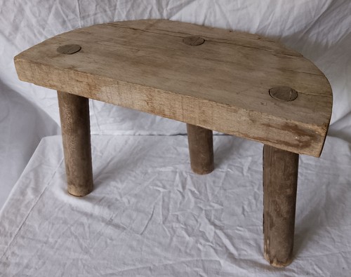 Vintage wooden stool - d, balkan