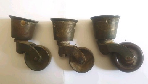 Victorian brass casters one - brass, casters.