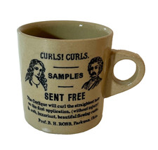 Vtg Pearsons of Chesterfield CURLIQUE Stoneware Mug Hair Stylist Barber ENGLAND