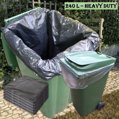 240l bin bags black - 240l, duty