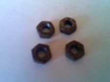 Vintage 5/16" BSW Whitworth Hexagon Nuts   Pack of 4 Natural Tarnishing Unplated