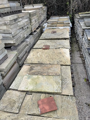 Reclaimed cotswold buff paving - reclaimed,