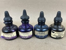 Assorted vintage Sanford's waterproof fountain pen inks in small bottles