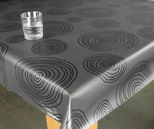 NAIROBI CHARCOAL VINYL WIPE CLEAN PVC TABLECLOTH