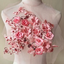 Beaded Lace Applique 3D Flower