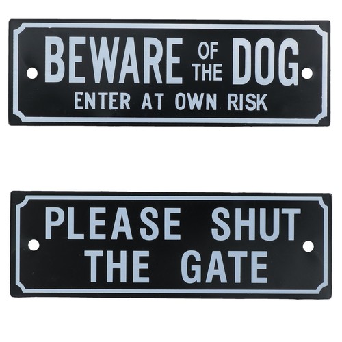 Two garden gate signs - gate,