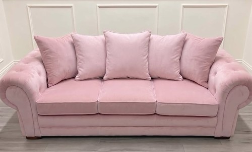 Pink fabric seater sofa - pink,