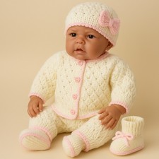 Baby Knitting Pattern Only - 4 Piece Cardigan Set for 0-3m Baby Printed Copy