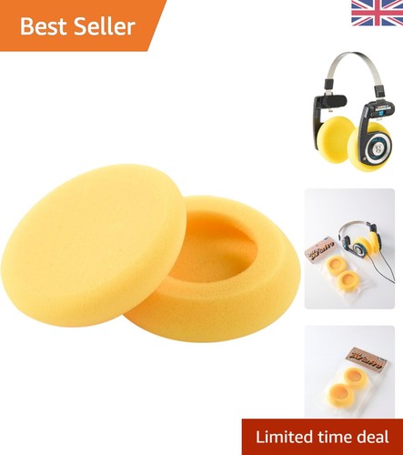 Yellow faux leather earpads - faux,