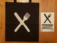 Robert Del Naja "Fork & Knife" Screen Print On Fabric, Ed. of 75, + Exhibit Card