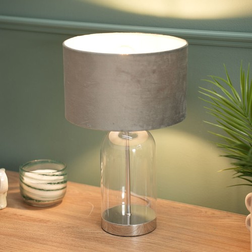Glass table lamp - glass, chrome