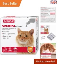 Vet Strength Tapeworm Treatment for Cats - 2 Pipettes of Praziquantel Solution