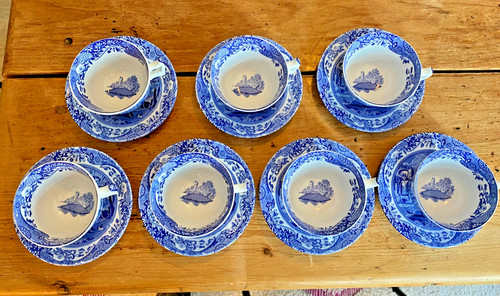 Set spode blue italian - set, (7)