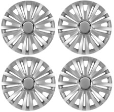RENAULT CAPTUR CLIO WHEEL TRIMS HUB CAPS PLASTIC COVERS FULL SET SILVER 15" INCH