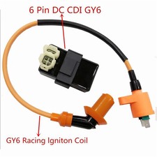 6 Pin DC CDI Box Racing Ignition Coil for GY6 50cc 125cc 150cc Engine Moped