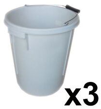 3 x 25L Plasterers Building Bucket 25 Litre Plastering Builders Water Tub Handle