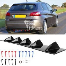 Gloss Rear Bumper Spoiler Lip Shark Fin Splitter For Peugeot 206 207 208 307 308
