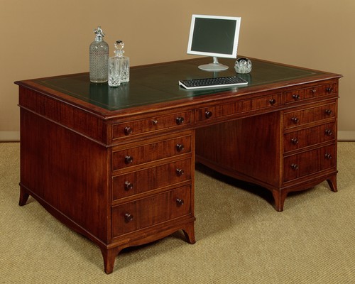Large mahogany pedestal - mahogany, desk
