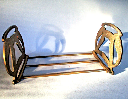 Antique brass book rack - book,