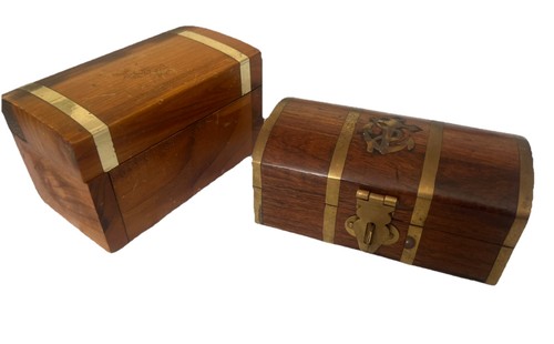 Two vintage wooden - two, treasure