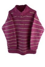 PACHAMAMA Pink Knitwear Jumper Chest size 44" Womens 1/4 Zip Pullover Wool