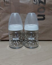 nuk glass baby bottles 2 x