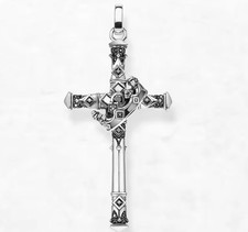 Cross Pendant With Crown Unisex Crucifix “Thomas Sabo Inspired” design 