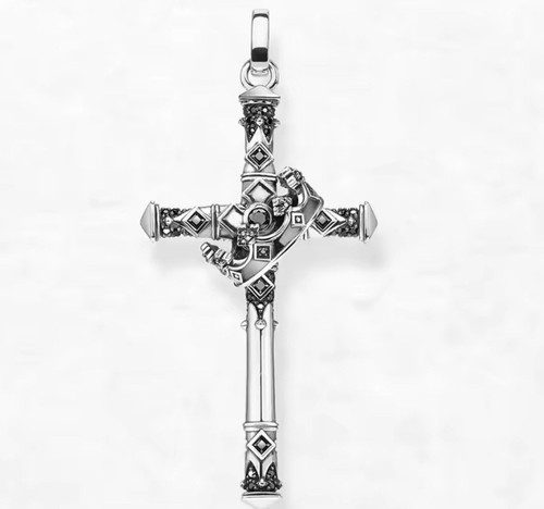 Cross pendant with crown - cross,