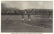Harahan Bridge With Tow-Boat &