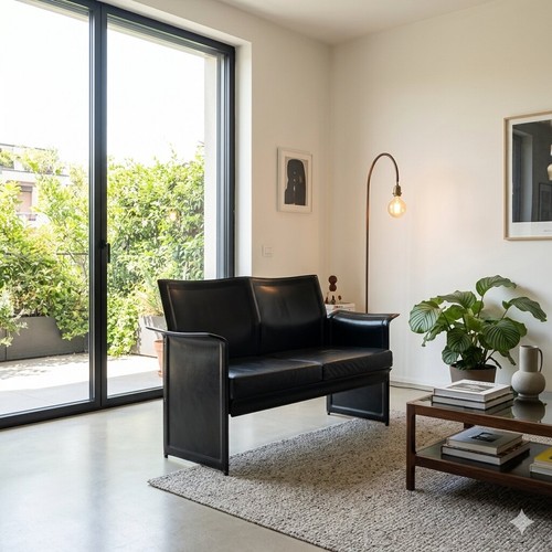 Vintage sofa metal leather - vintage,