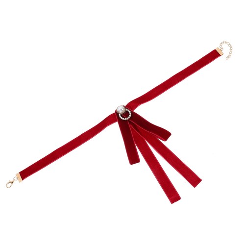 Red velvet bow tie - bow, with