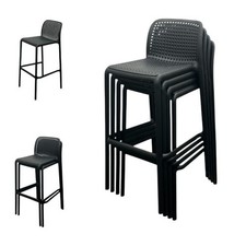 Black bar stools stacking - black,