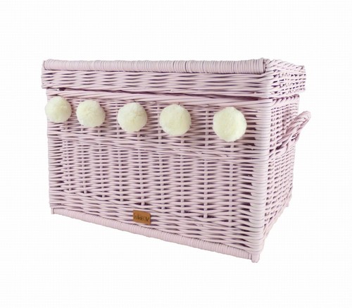 Wicker pink crate laundry - wicker,