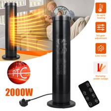 Ceramic Electric Tower Fan Heater 2000W Oscillating LED Display Timer & Remote
