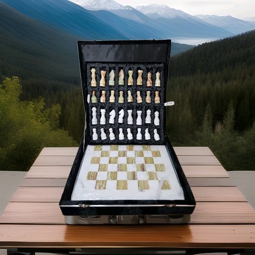 Handmade marble chess set - set, onyx