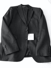 John Lewis Wool Blend Regular Fit Suit Jacket 42R + Trousers 34S, Charcoal, New