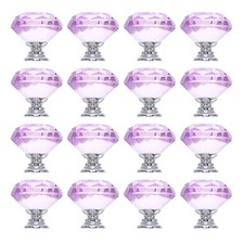  16 Pcs Crystal Glass Handle Dresser Drawers Knobs Cabinet Handles