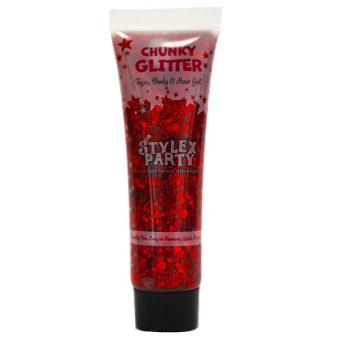 Red chunky glitter face - chunky,
