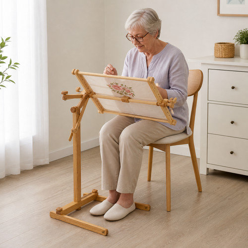 Embroidery stand wood floor - wood,