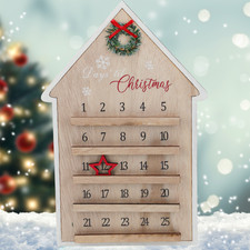 Christmas Advent Calendar Wooden House Free Fast Shipping Same Day Dispatch