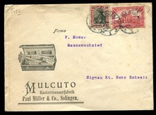 German Reich Foreign Company Letter 1920 Solingen Razor Factory Mulcuto #41351
