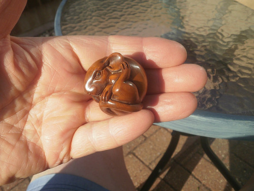 Hand carved wood netsuke - 1a.,