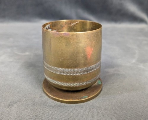 Vintage brass trench art shell - art,
