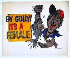 Original VINTAGE 1970s Heat Transfer | Fisherman By Golly It’s a Female