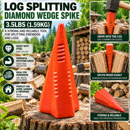 Log splitting diamond wedge - log,