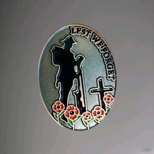 Poppie Soldier Cross Pin Badge